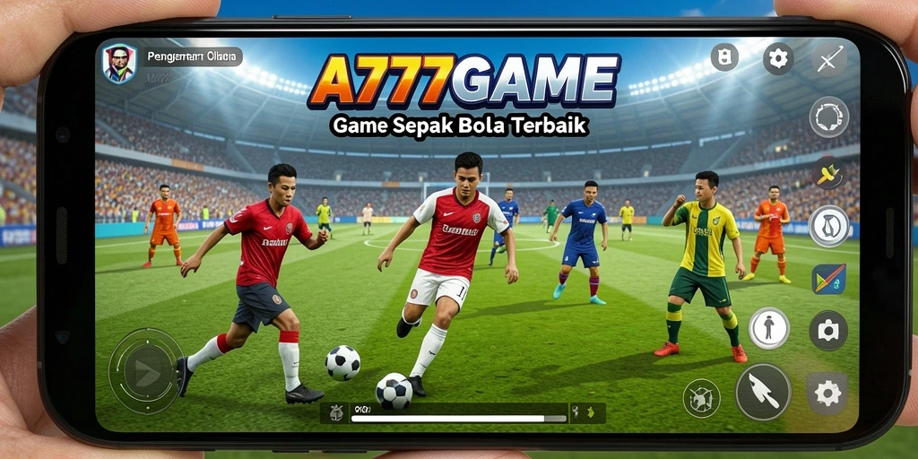 Tampilan menarik saat bermain A777GAME dengan aksi sepak bola seru.