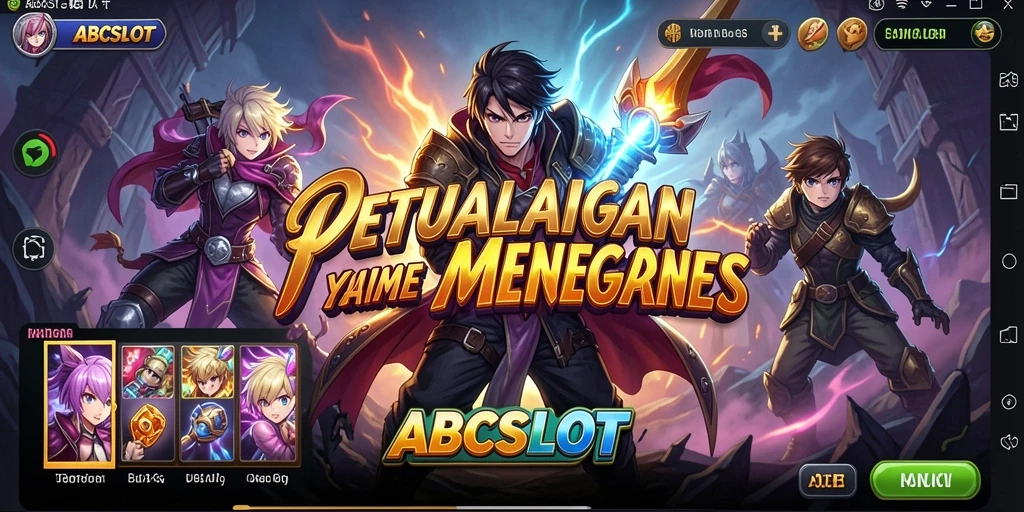 Screenshot gameplay ABCSLOT menampilkan karakter anime yang dinamis dan penuh aksi.