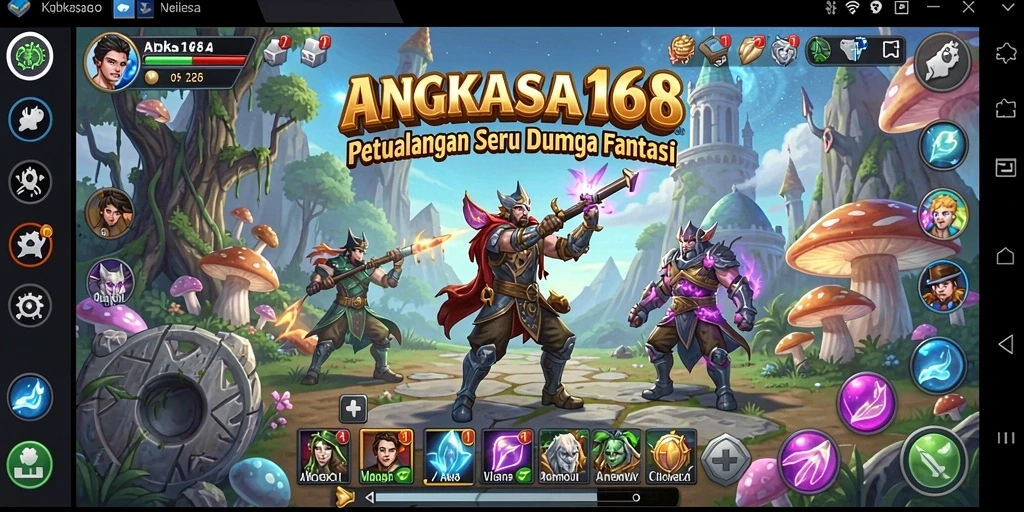Screenshot gameplay ANGKASA168 yang menunjukkan petualangan di dunia fantastis.