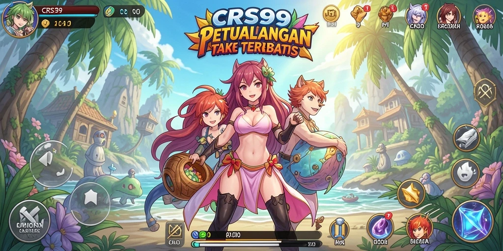 Tampilan gameplay CRS99 dengan karakter anime yang menawan.