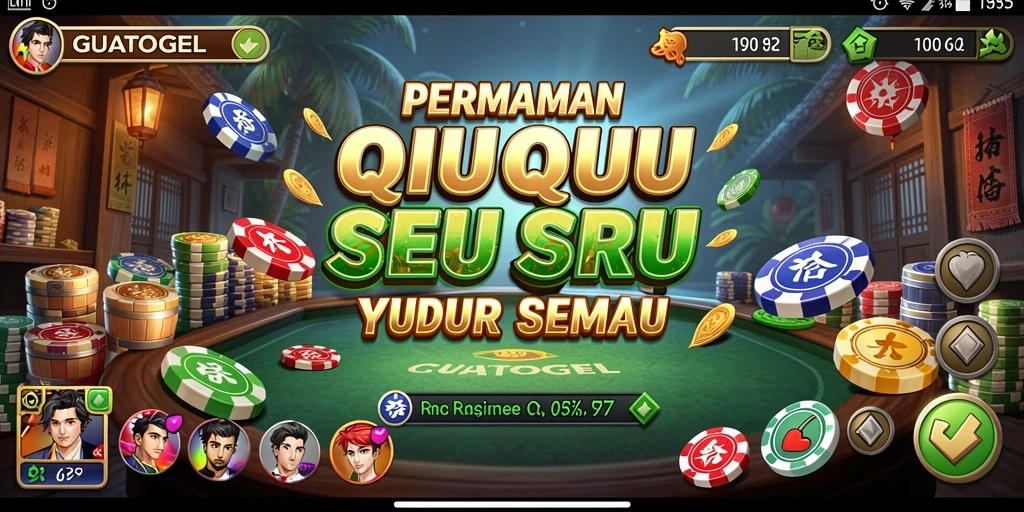 Tampilan permainan GUATOGEL yang menampilkan kartu QiuQiu.