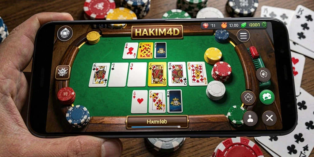 Gameplay seru HAKIM4D Gaple bersama teman-teman.