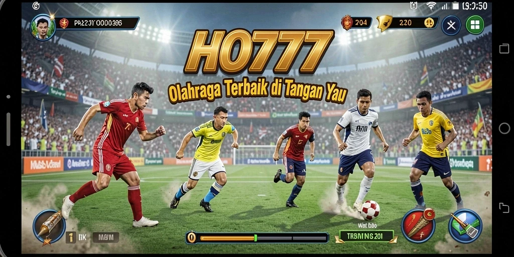 Tangkapan layar gameplay HO777 menampilkan aksi seru di lapangan.
