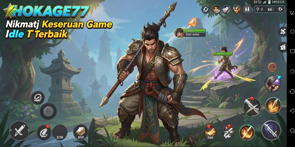 Screenshot utama HOKAGE77 menampilkan aksi ninja yang menarik dan gameplay yang mengasyikkan.