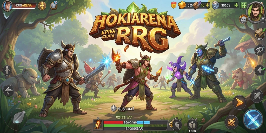 Tampak aksi seru dalam pertarungan RPG HOKIARENA.
