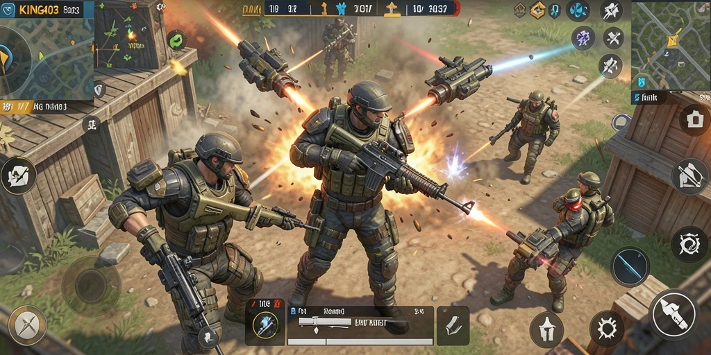 Tampilan seru gameplay KING403 dalam pertempuran Battle Royale.
