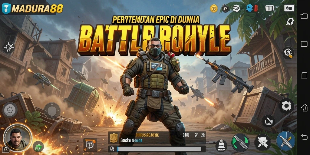 Gameplay MADURA88 yang mendebarkan dan intens di arena Battle Royale.