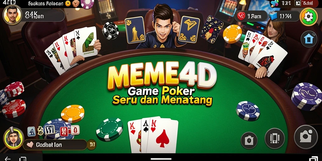 Tampilan gameplay Poker yang menarik dan mendebarkan di MEME4D.