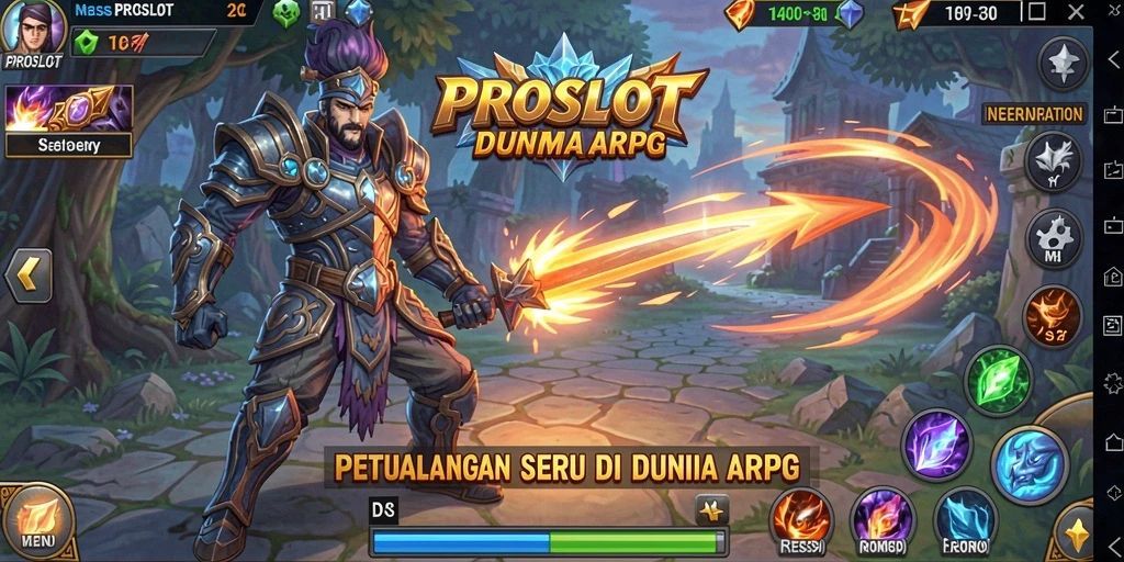 Screenshot gameplay PROSLOT dengan pertarungan seru dan grafis menawan.
