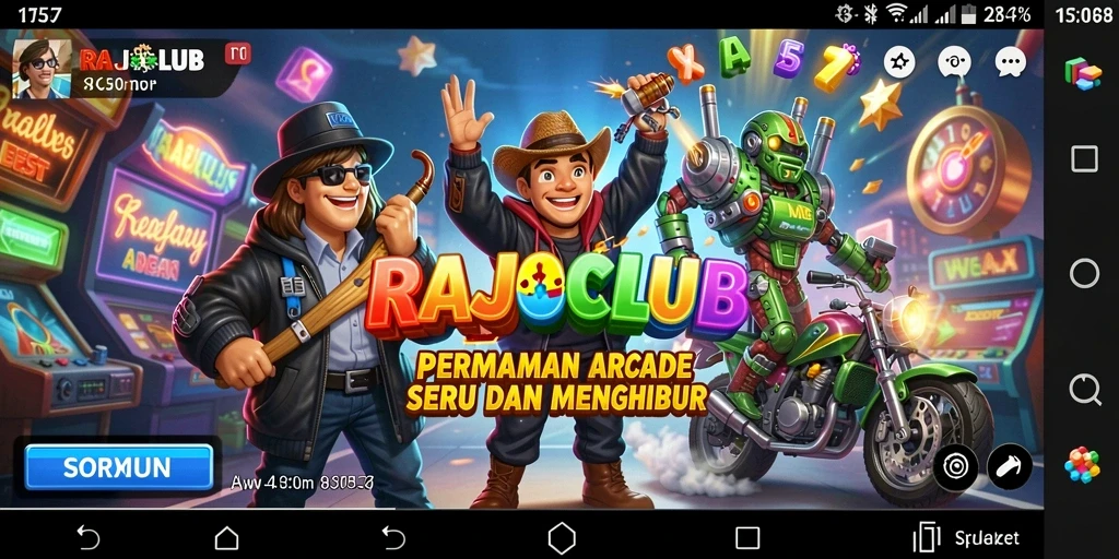 Tangkapan layar gameplay RAJACLUB di tengah aksi seru.