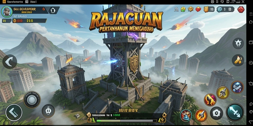 Tampilan menyeramkan dari gameplay Tower Defense RAJACUAN.