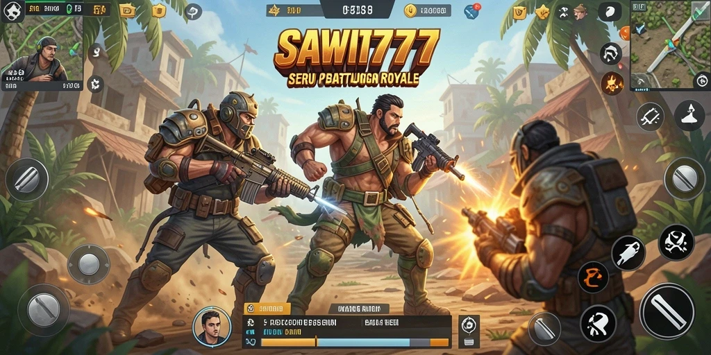 Tangkapan layar SAWIT777 yang menampilkan aksi pertarungan Battle Royale.