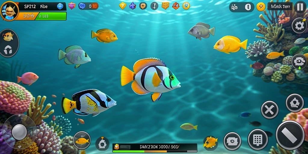Gameplay SP212 yang seru dan interaktif saat menembak ikan.