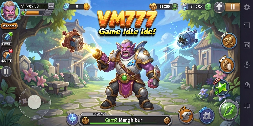 Tampilan gameplay IDLE yang memukau di VM777.