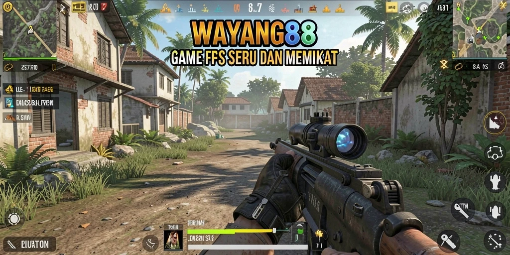 Tampilan karakter dan aksi mendebarkan dalam gameplay FPS.