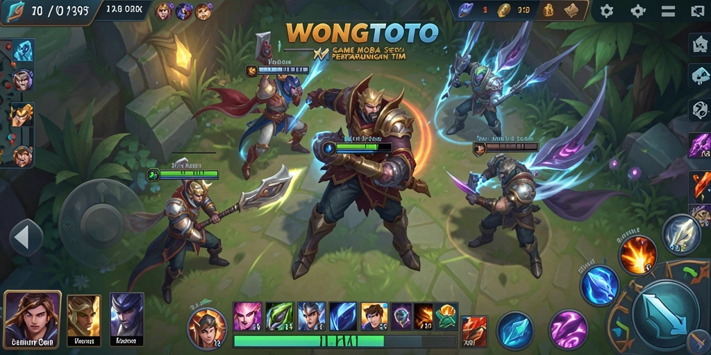 Screenshot WONGTOTO menunjukkan pertarungan tim yang seru dan dinamis.